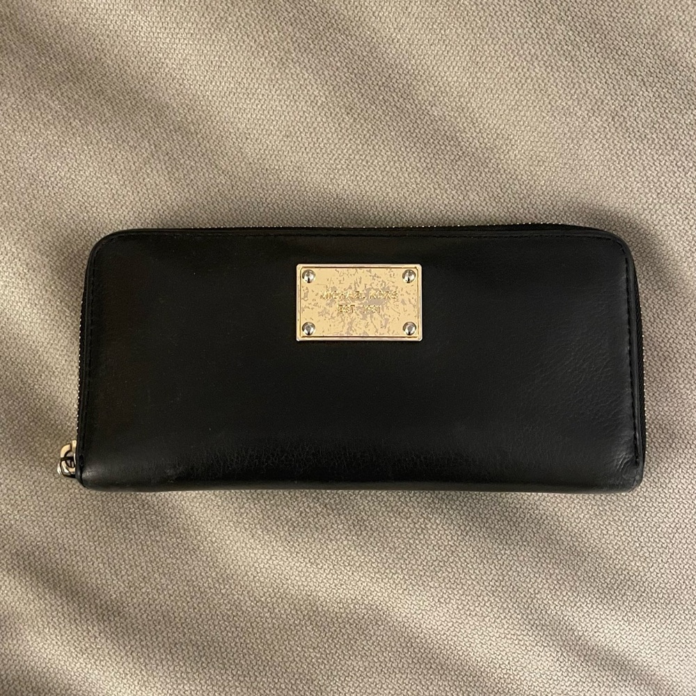Michael Kors Black Wallet with Gold Accents